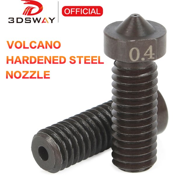 3DSWAY V6 volcan moule en acier trempé buses en acier 0.4/1.75mm Filament PEEK haute température E3D Hotend j-head pièces d'imprimante 3D