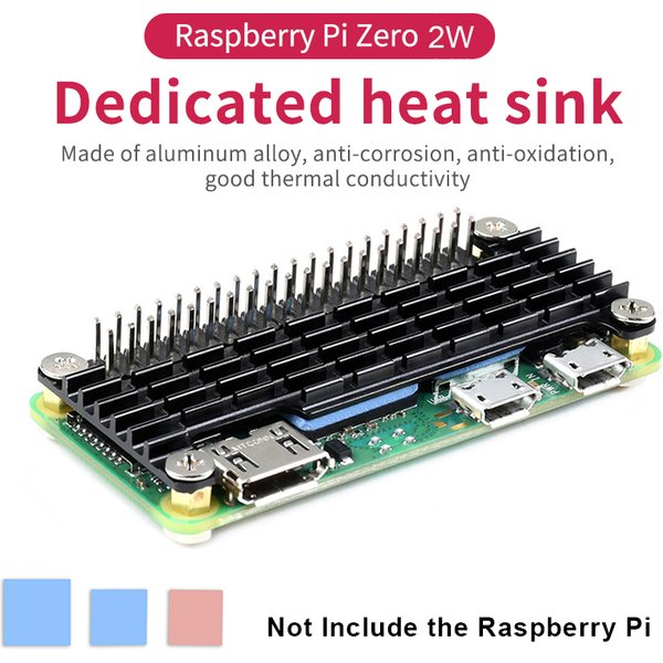 Raspberry Pi Zero 2W Aluminium-Kühlkörper, passiver Kühler, thermischer Wärmeableitungskühler aus Metall für Raspberry Pi Zero W