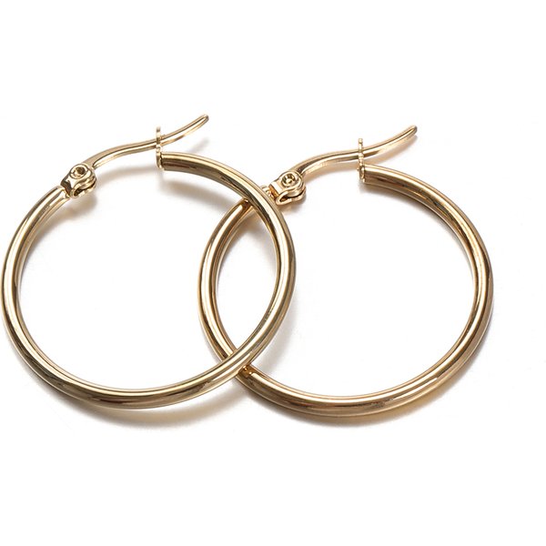10pcs Stainless Steel Black Open Circle Earrings Hooks 15-30mm Loop Base