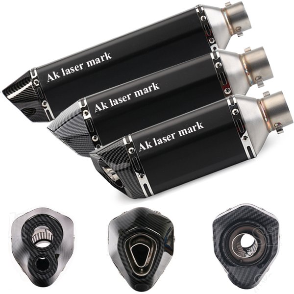Entrée 51mm universel moto Ak silencieux d'échappement tuyau d'échappement sans lacet pour Yamaha Honda Kawasaki Ducati la plupart des motos