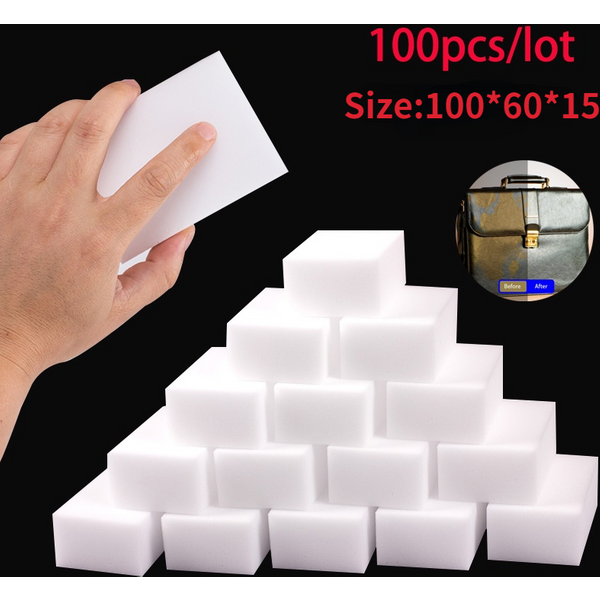 100 Teile/los Melamin Schwamm Magischer Schwamm Radiergummi Für Küche Büro Badezimmer Melamin Reiniger Reinigungsschwamm 100X60X15MM