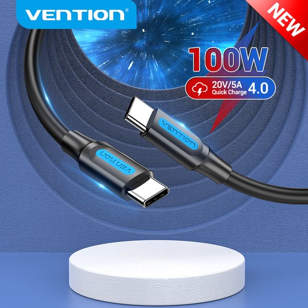 Vention 100 W USB-C-zu-USB-Typ-C-Kabel für Samsung S20 PD Schnellladekabel für MacBook Pro, unterstützt Schnellladung 4.0-Schalter