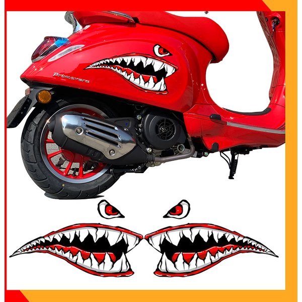 Reflektierende Motorradzubehör-Aufkleber, Shark-Aufkleber für Primavera 150 SPRINT 150 GTS 300 ie LXV 125 GTV