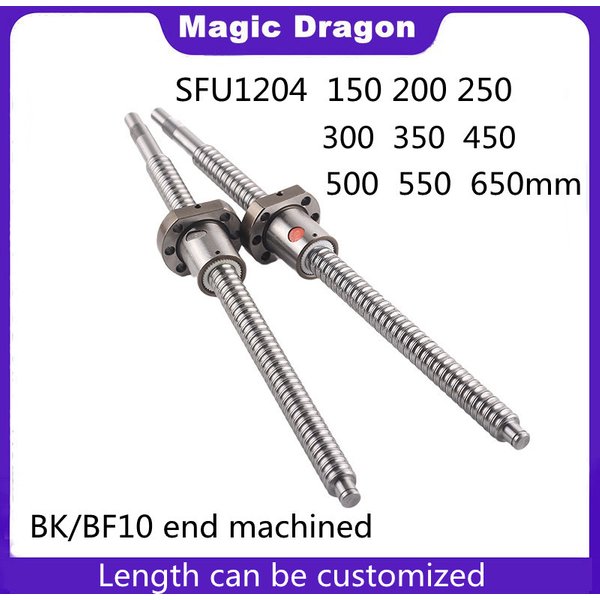 Machined 1204 Ball Screw SFU1204 200 300 500 600 800 1000mm C7 Roller Ballscrew With Single Ball Nut For CNC Parts