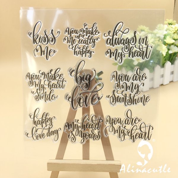 Alinacutle-Tampon en silicone transparent Big Love, tampons transparents, rouleau en caoutchouc, album de cartes de scrapbooking bricolage, papercraft