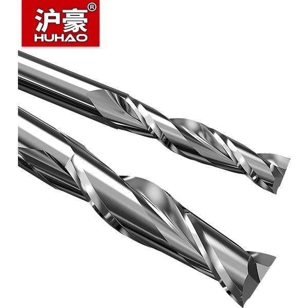 HuHao – fraises à 2 cannelures, entièrement rectifiées, à extrémité longue, mèche de routeur 60-220mm, Anti-vibration, pour Center d'usinage de l'acier CNC