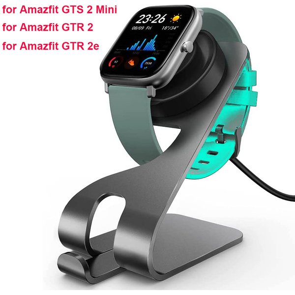 Chargeur pour Amazfit Bip 3 GTS2, station de chargement pour Amazfit GTR 2/ GTR 2e/ GTS 4, Mini Station de chargement en métal et aluminium, câble USB