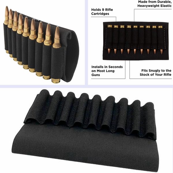 Le support de cartouche de coque de crosse de fusil Allen convient à la plupart des fusils de chasse.270, 30.06, 6.5 creedmoor, 7mm