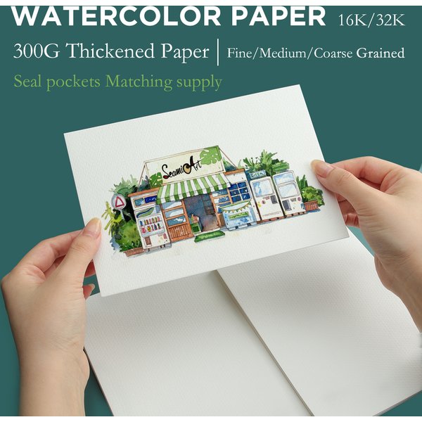 SeamiArt 10/20pcs 32K 16K Watercolor Drawing Paper 300gsm Hot Cold Pressed Wood Pulp Art Supplies