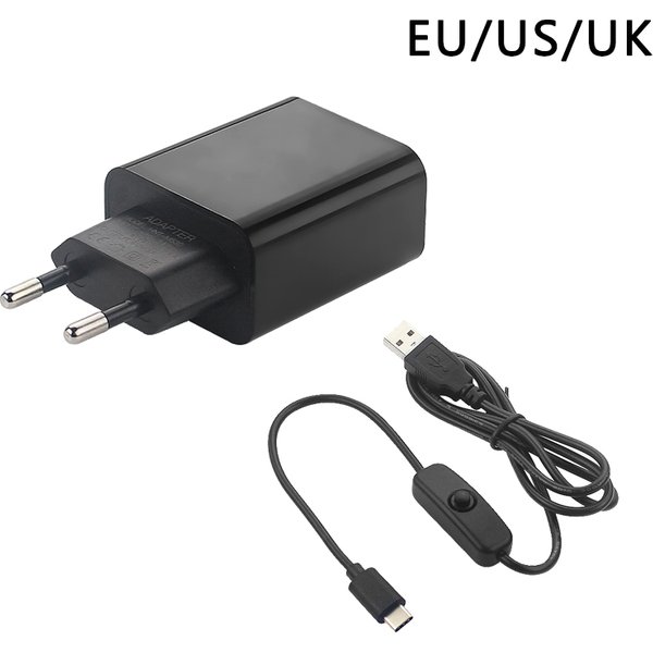 Raspberry Pi 4 alimentation 5V 3A adaptateur secteur EU US UK SU USB Type C câble USB avec interrupteur marche/arrêt pour Pi 4 Orange Pi 3 4 LTS