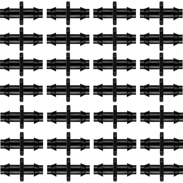50PCS 1/4" Straight Barbed Connector Double Barb For 4/7mm Tubing Garden Hose Connector Garden Drip Irrigation Connector