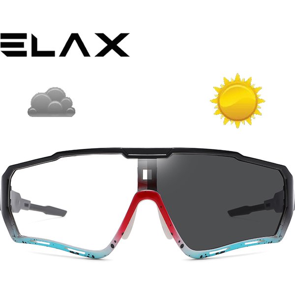 ELAX Marke Neue Stil Photochrome Sonnenbrille Sport Männer Frauen Mtb Fahrrad Brillen Radfahren Gläser