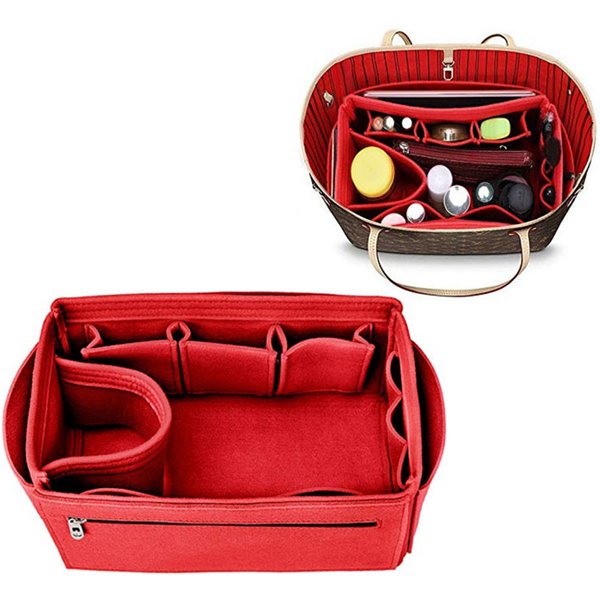 Organisateur de maquillage, sac à main en tissu feutré, sac d'insertion, sac à main intérieur de voyage, sacs à cosmétiques portables adaptés à Speedy Neverfull