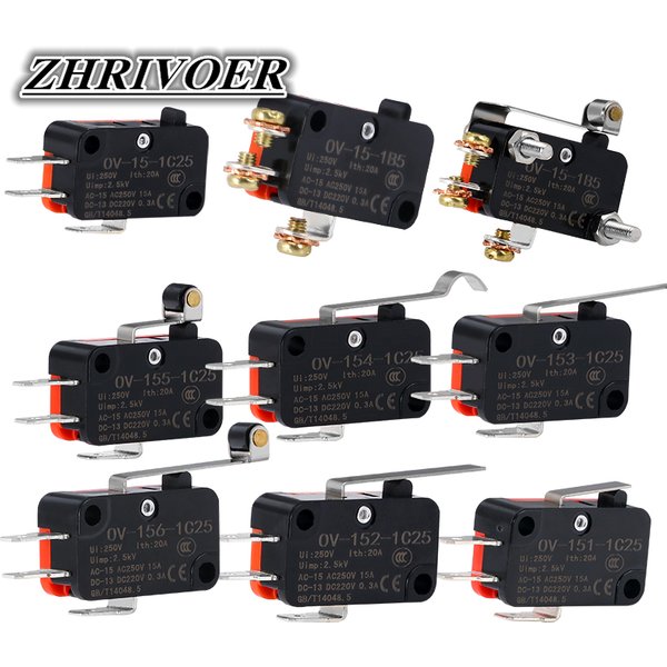 V-151-1C25/V-152-1C25/V-153-1C25/V-154-1C25/V-155-1C25/V-156-1C25/V-15-1C25/V-15-1B5 Momentary Micro Limit Switch