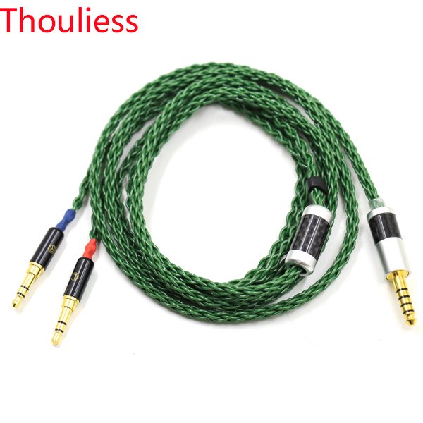 Thouliess HiFi 2x3,5mm symmetrisches 4,4 2,5mm versilbertes Kopfhörer-Upgrade-Kabel für Sundara Aventho Focal Elegia T1 T5p D7200