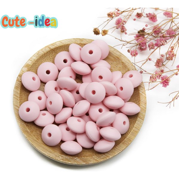 Cute-idea Baby Silikon Linsen Perlen 100 Stücke Baby Abacus Linsen zahnen perlen infant Schnuller Kette Pflege spielzeug Zubehör geschenk