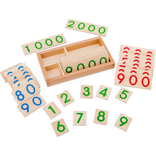Children's Wooden Montessori Numbers 1-9000 Learning Card Math Teaching Aids Preschool Children Early Education Educational Toys