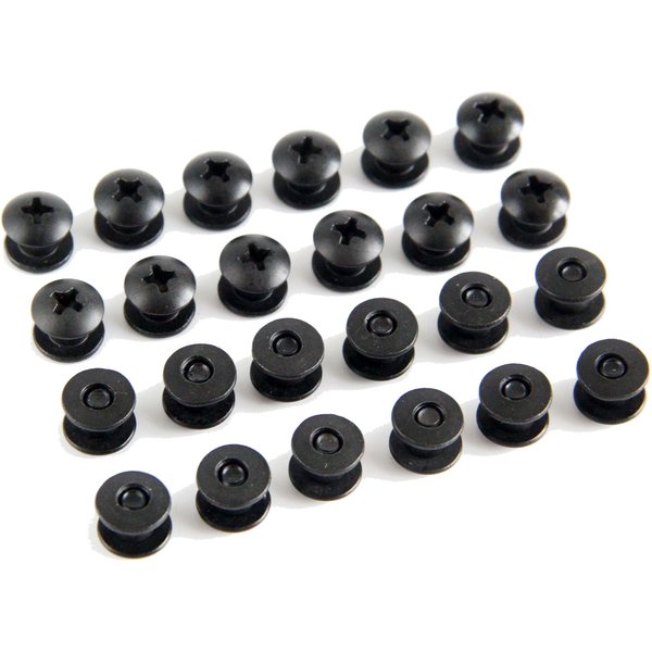 24pcs Black Steel Short Post Chicago Screw Set Cross Head Perfect for DIY Kydex and Leather Holsters/Clips and Sheaths