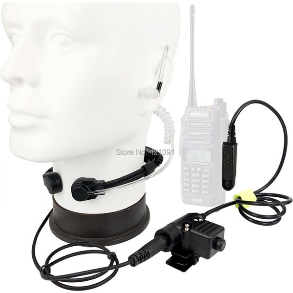 Walkie Talkie Mikrofon U94 PTT Neck Throat Mic Ohrhörer Radio Nato Taktisches Headset für Baofeng BF-A58 UV-9R Plus GT-3WP UV-XR