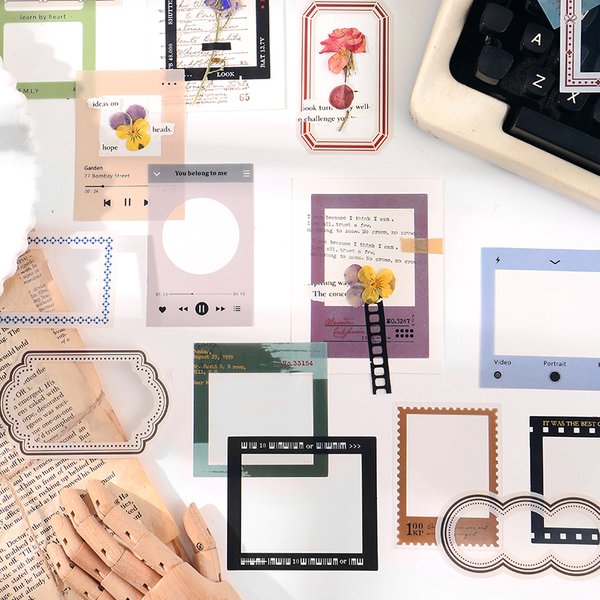 Yoofun 15 pièces/ensemble autocollants de cadre en PET pour Journal indésirable Scrapbooking fond décoratif fournitures de papeterie étiquette matérielle