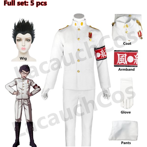 Anime Kiyotaka Ishimaru Uniforms Cosplay Costumes Dangan Ronpa Coat Pants Full Sets Boys Black Wigs Halloween cosplay Clothes