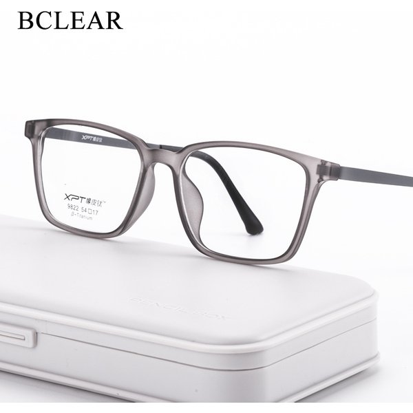 BCLEAR lunettes optiques cadre hommes ultraléger pur titane lunettes cadre femmes Transparent carré grand cadre lunettes de Prescription