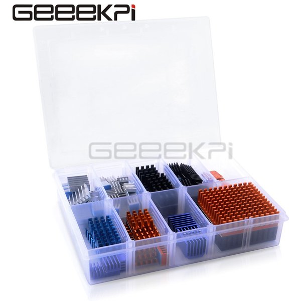 GeeekPi – dissipateur thermique en aluminium, pour Raspberry Pi 4/3B +/3B/B +/B/A, pour imprimantes 3D, moteur pas à pas, 10 pièces, 92 pièces