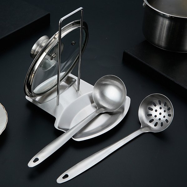 Support de couvercle de casserole en acier inoxydable, organisateur de cuisine, baguettes, repose-cuillère, spatule, support de couvercle de casserole, outils de cuisine