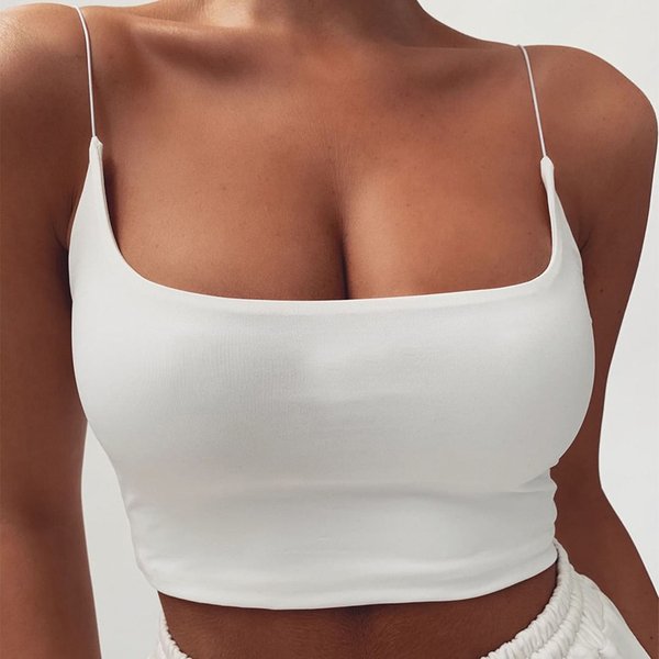 Débardeur d'été pour femmes, Bustier en coton sans manches, soutien-gorge Bandeau non rembourré, haut court, t-shirts sans couture