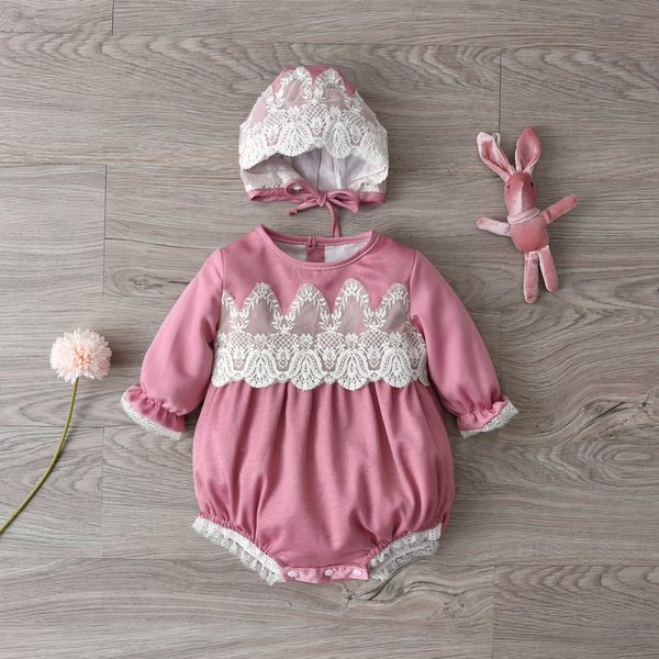 Spanisch Baby Mädchen Strampler Mit Hüte Sommer Neugeborenen Spitze Strampler Kleinkind Kleidung Nette Baby Body Kurzarm Infant Overall