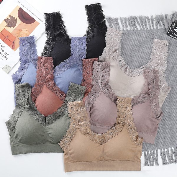 Einteilige sexy Dessous für Frauen Tube Top BH nahtlose Spitze Büstenhalter Frauen Sport BH Mode Crop Top weibliche Unterwäsche Tops