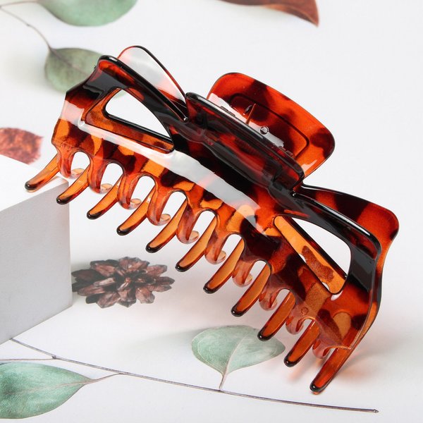 Grande pince à cheveux de 5.5 pouces, grande épingle à cheveux élégante en plastique, pinces à cheveux en écaille de tortue, pinces à crabe pour femmes et filles, accessoires de cheveux