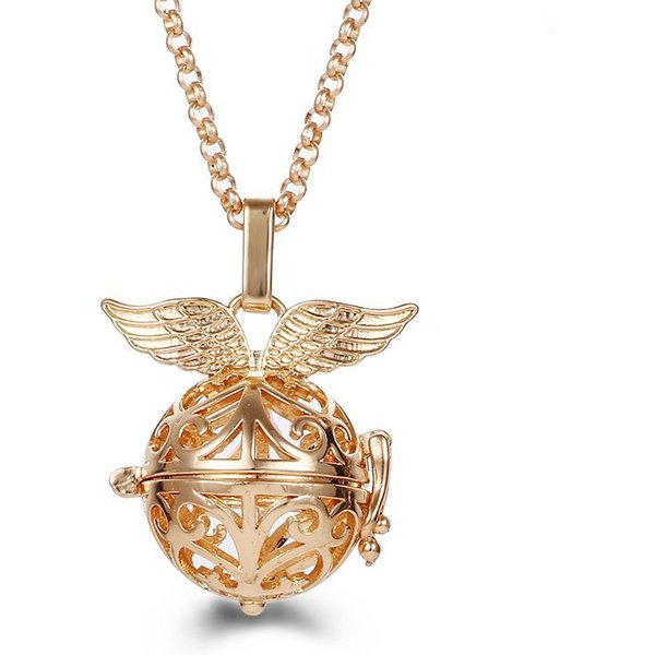 Carillon du mexique ailes d'ange boule de musique appelant médaillon collier Vintage grossesse collier arôme huile essentielle diffuseur femmes bijoux