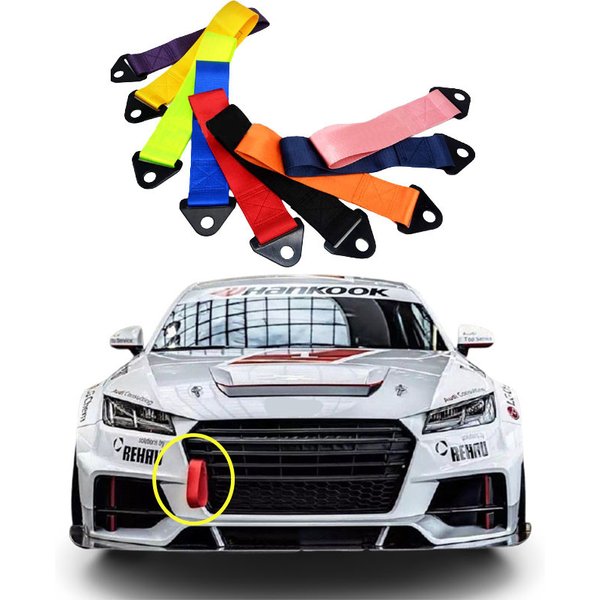 High-Strength Nylon Auto Trailer Ropes Tow Strap Universal Car Racing Tow Ropes Auto Trailer Ropes Bumper Trailer Towing Strap