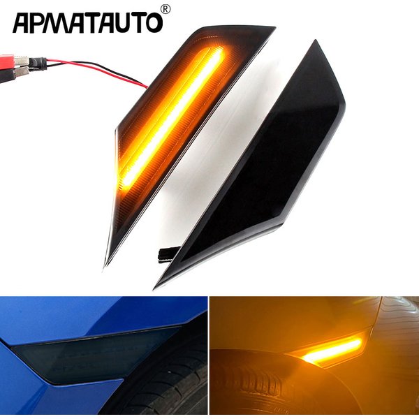 Feu de position latéral LED à lentille fumée, 2 pièces, pour Honda Civic 2016 2017 2018 2020 OE # 34300-TET-H01Clignotants à réflecteur automatique