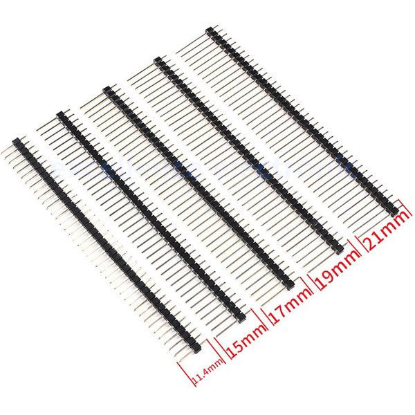 10 pièces 2.54mm simple rangée mâle 1x40P carte PCB détachable broche en-tête longue 11/15/17/19/21/25mm connecteur bande Pinheader pour Arduino