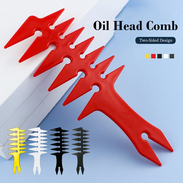 Men Oil Head Comb Hairdresser Haircut Wide Tooth Fork Comb Two-side Tooth Design Detangling Comb Salon Barber Hairdressing Tools