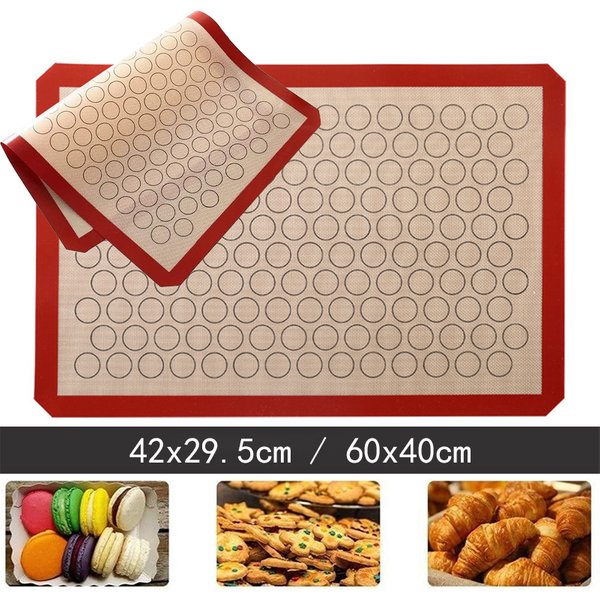 Tapis de cuisson antiadhésif pour Macaron, tampon en Silicone, feuille de four, revêtement pour biscuits, pain, Biscuits, outil de pâtisserie, tapis de pâte à rouler de grande taille