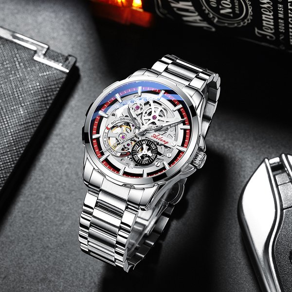 AILANG Large Dial Vintage Mens Wrist Sports Tourbillon Hollow Automatic Mechanical Hand Winding Men's Watch New 2023