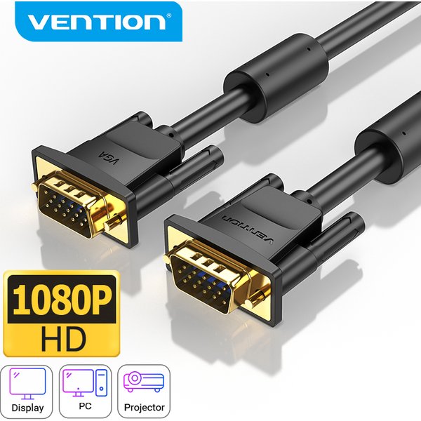 Vention – câble VGA mâle vers mâle 1080P, 15 broches, cordon de blindage tressé pour moniteur, projecteur TV, convertisseur VGA 1m 5m