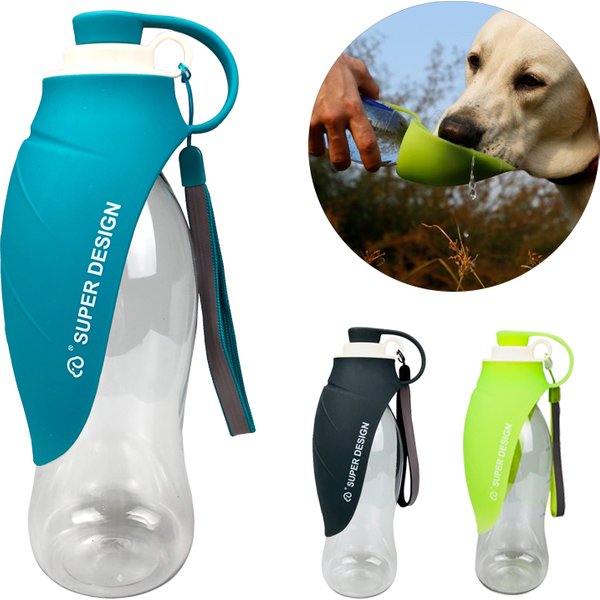 Bouteille d'eau Portable de Sport en Silicone pour chien, bol de voyage pour chiot et chat, distributeur d'eau pour animaux de compagnie en plein air, 580ml
