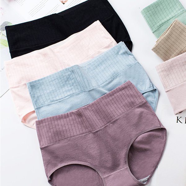 Baumwolle frauen Unterwäsche Höschen Hohe Taille Slips Einfarbig Atmungsaktive Unterhose Nahtlose Weiche Dessous Mädchen Fashion Slips