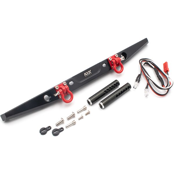 KYX Racing alliage pare-chocs arrière w/lumières lampe mises à niveau pièces accessoires pour voiture sur chenilles RC Axial SCX10