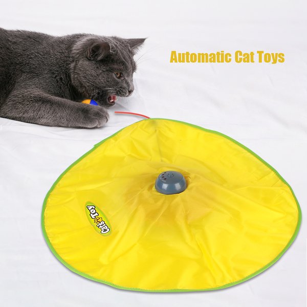 Plaque de jouet électrique en tissu pour animal de compagnie, souris sous couverture, mouvement, plume mobile, coule, automatique, 4 vitesses, chat, chaton