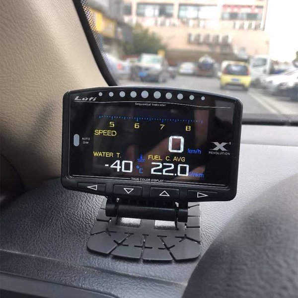 Lufi X1 OBD2 Smart Digital Multi Meter Gauge Version anglaise, jauge de pression de turbo, jauge de pression d'huile, jauge de température, jauge de régime moteur, jauge de vitesse pour voitures