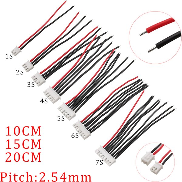 5Pcs 1S 2S 3S 4S 5S 6S 7S Lipo Battery Balance Charger Cable Wire IMAX B6 Balance Cable Connector 2.54mm JST-XH Cable for RC