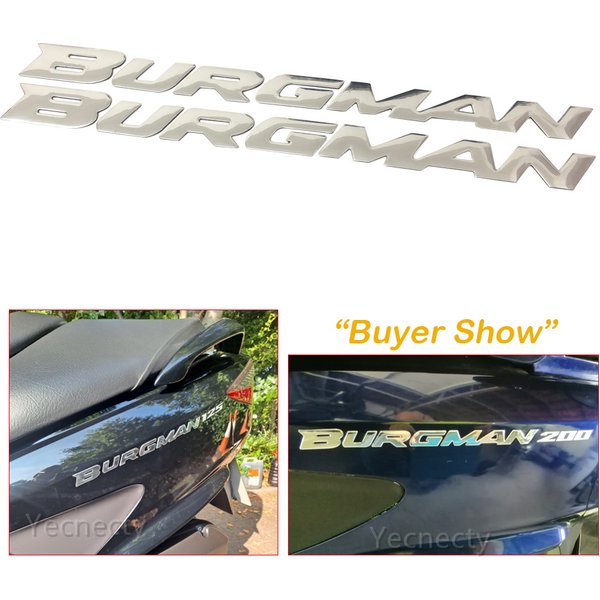 Yecnecty 1 ensemble 3D Chrome moto emblème Badge décalcomanies Scooter autocollants réfléchissants pour Suzuki Burgman AN125 AN200 AN400 AN650