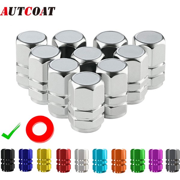 AUTCOAT bouchons de Valve de pneu de roue de voiture en alliage d'aluminium couvercles de tige de jante de pneu bouchon de pneu anti-poussière de voiture pour voitures motos camions vélos