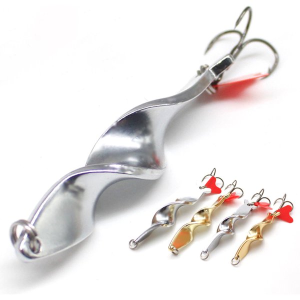 1PC Trolling Spinning Spirale Weitwurf Löffel Angeln Locken Spinner 10g 14g 21g 28g schraube Rotation Metall Jigbait Rot Hören Pailletten