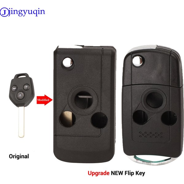 jingyuqin Modified 3 Button Flip Car Key Case Shell for Subaru Forester Outback XV Legacy Folding Remote Key Cover
